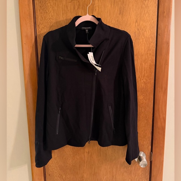 Eileen Fisher Petite Moto Jacket PL NWT Italian Fabric, Capsule Wardrobe Staple - Picture 4 of 8